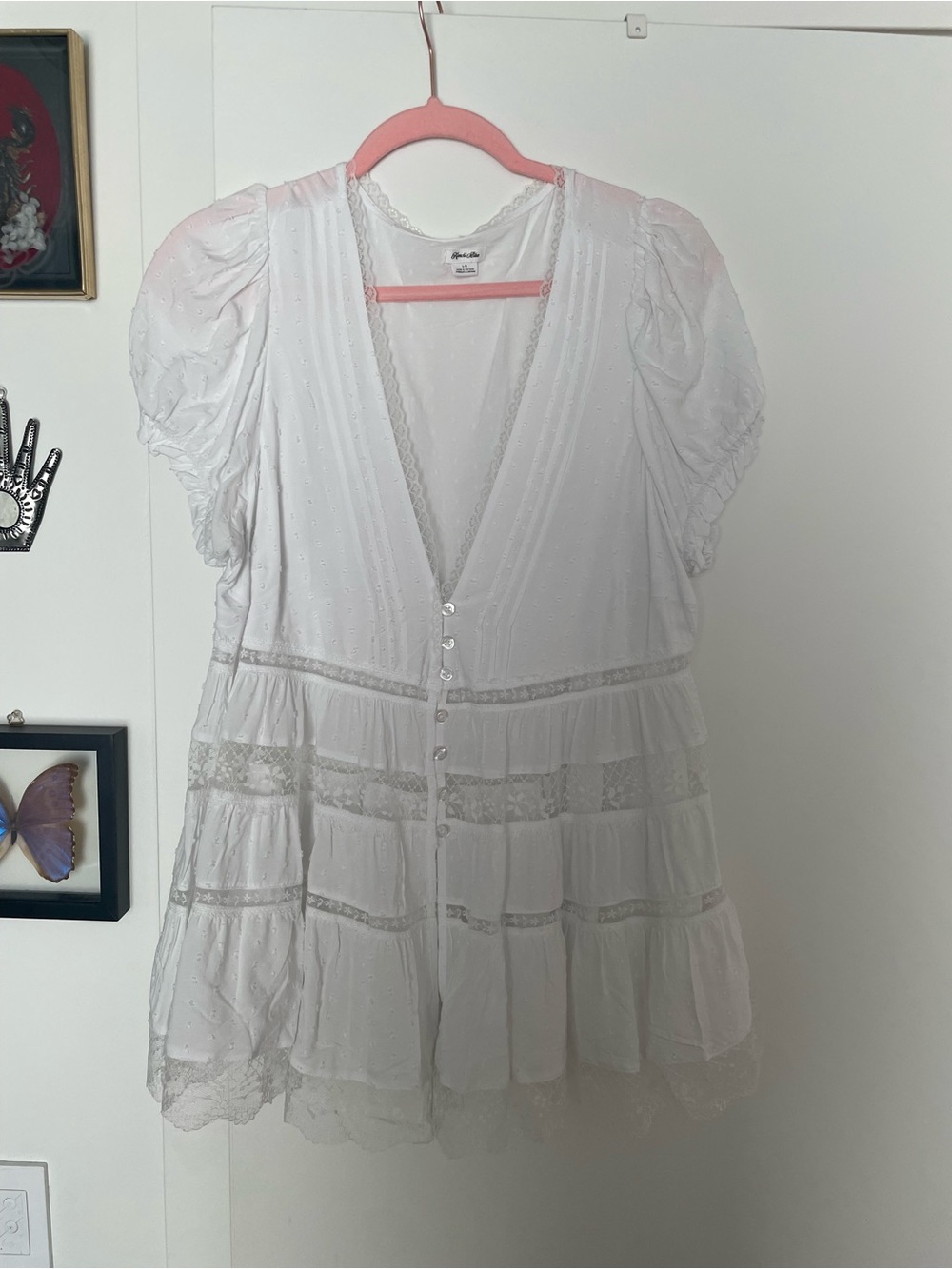 White Lace Baby Doll Top
